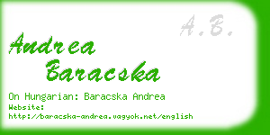 andrea baracska business card